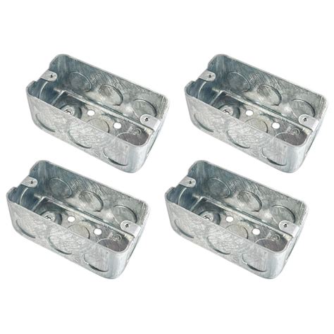 4 Packs 4x2 Inch Metal Electrical Box, Single Gang Electrical 